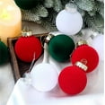 thumbnail image 3 of C Flocked Foam Velvet Christmas Ball Ornaments 12 Pieces 2.36 Inch Diameter Tree Hanging Decorations Holiday Party Decor Set, 3 of 4