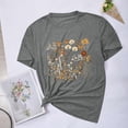 thumbnail image 2 of Blusas de Verano de las Mujeres Flor Impresa Cuello Redondo Manga Corta Superior, Verano Superior de las Mujeres, 2 of 4