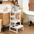 thumbnail image 4 of Kitchen Step Stool for Toddlers, Montessori Kids Learning Stool,Baby Standing Tower for Counter,Children Standing Helper (White), 4 of 10