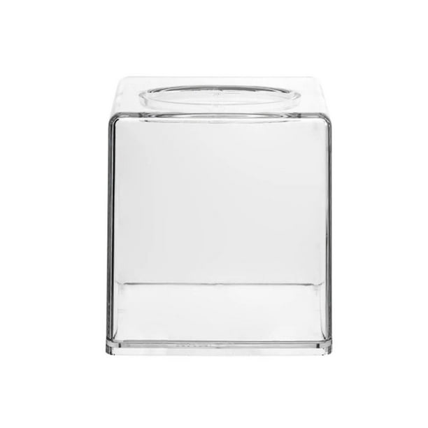 Yuarrent Caja de papel transparente, contenedor impermeable, soporte de acrílico de forma cuadrada, estuche de almacenamiento, organizador de Almacenamiento y organización del hogar