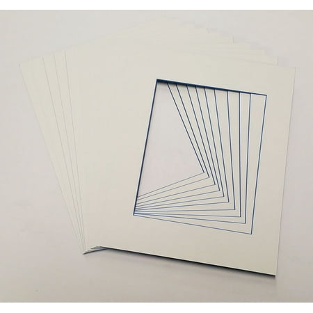 Custom Cut White Picture Frame Mats With Colored Cores