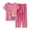 Pink, variant on Women's Flower Print Short Sleeve Crew Neck Cotton Silk Trousers Suit Summer Elderly Mother Two Piece Set XXL