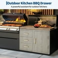 thumbnail image 5 of Stainless Steel Outdoor Kitchen Door Drawer Combo 38.2" W x 20.5" H x 22.6" D - Triple Drawers & Access Door, Propane Storage & Adjustable Garbage Ring, Weather-Resistant Flush Mount, 5 of 7