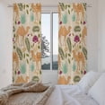 thumbnail image 3 of Desert Camels Kitchen Curtain for Berdoom Living Room Cafe 72 Inch Length, Vintage Sand Animals Aloe Vera Leaves Beige Tiers Curtains Light Filtering Drapes Window Treatment 2 Panels 52"Wx72"L, 3 of 8
