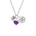thumbnail image 2 of Delight Jewelry Silvertone Small Eagle - Mascot - Purple Heart Nurse Strong Zoe Necklace, 2 of 4