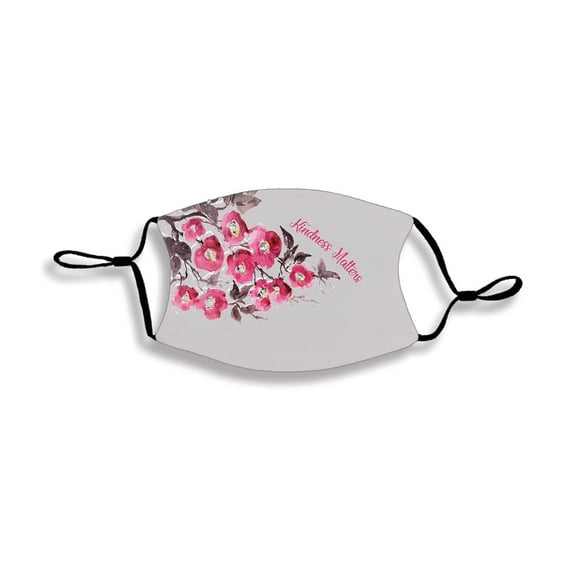 Kindness Matters Black One Size Fabric Fashion Face Covering Mask