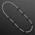 thumbnail image 1 of Black Mustache Beaded Necklace, Silver & Black, 1 of 1