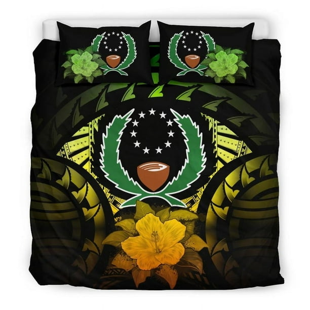 Juego de funda nórdica Pohnpei - Pohnpei Flag & Reggae Hibiscus