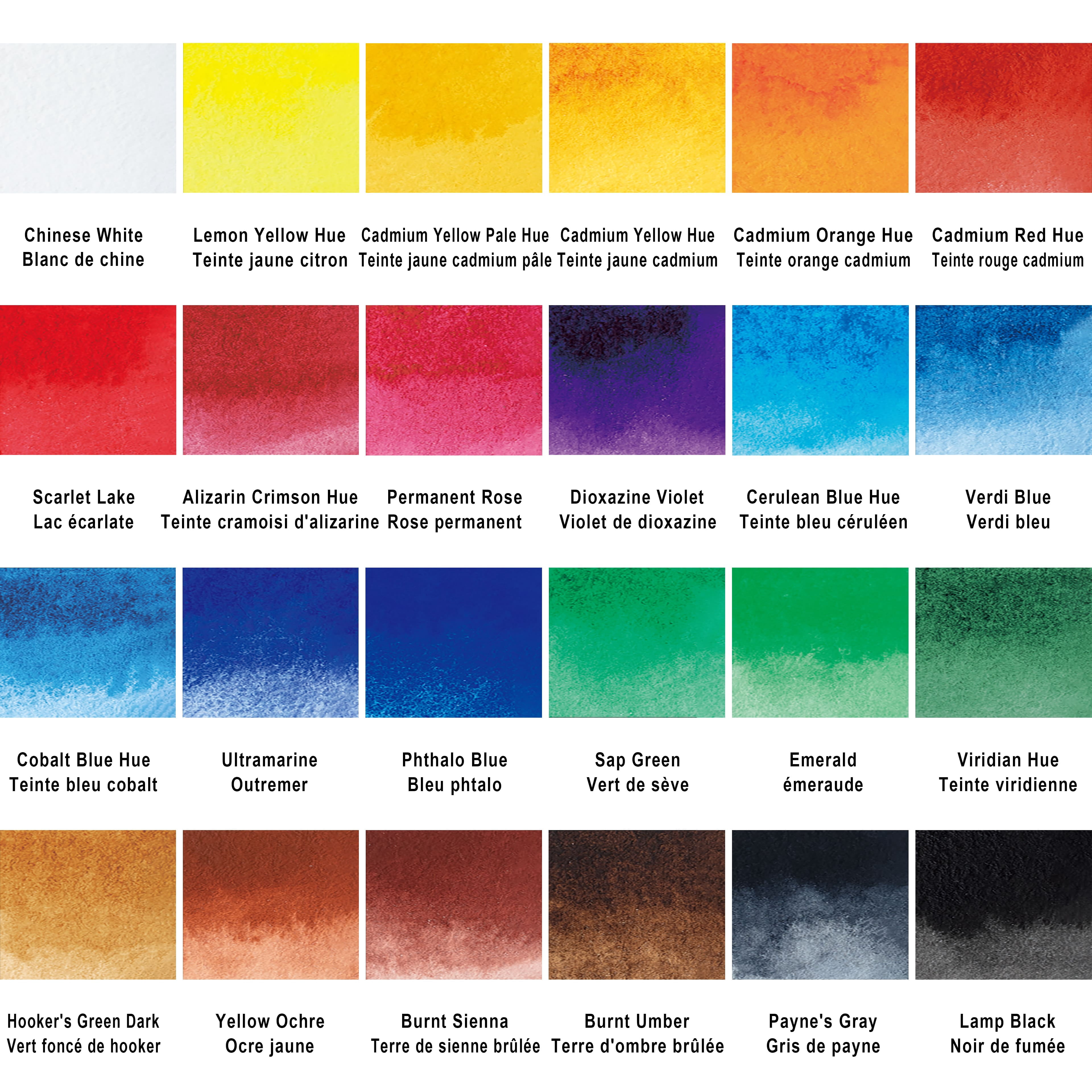 24 Half Pans Classic Watercolor Set by Artist's Loft - Highly Pigmented Colors in Metal Tins – Ideal for Watercolor Painting - Mixed Media - and Travel - 6 Pack