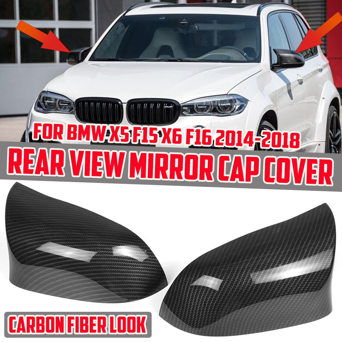 Carbon Side Mirror Cover Caps M Style Pour BMW X5 F15 X6 F16 28i 35i 15-18 