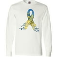 thumbnail image 3 of Inktastic Down Syndrome Awareness Blue and Yellow Hearts Ribbon Long Sleeve T-Shirt, 3 of 5