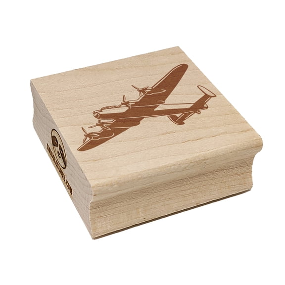 Military Bomber Plane Square Rubber Stamp Stamping Scrapbooking Crafting - Small 1.25in