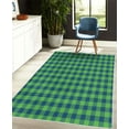 thumbnail image 4 of Plaid Decorative Rug, Lumberjack Fashion Buffalo Checks Pattern Retro Style Grid Composition, Quality Carpet for Bedroom Dorm and Living Room, 6 Sizes, Dark Blue and Fern Green, by Ambesonne, 4 of 4