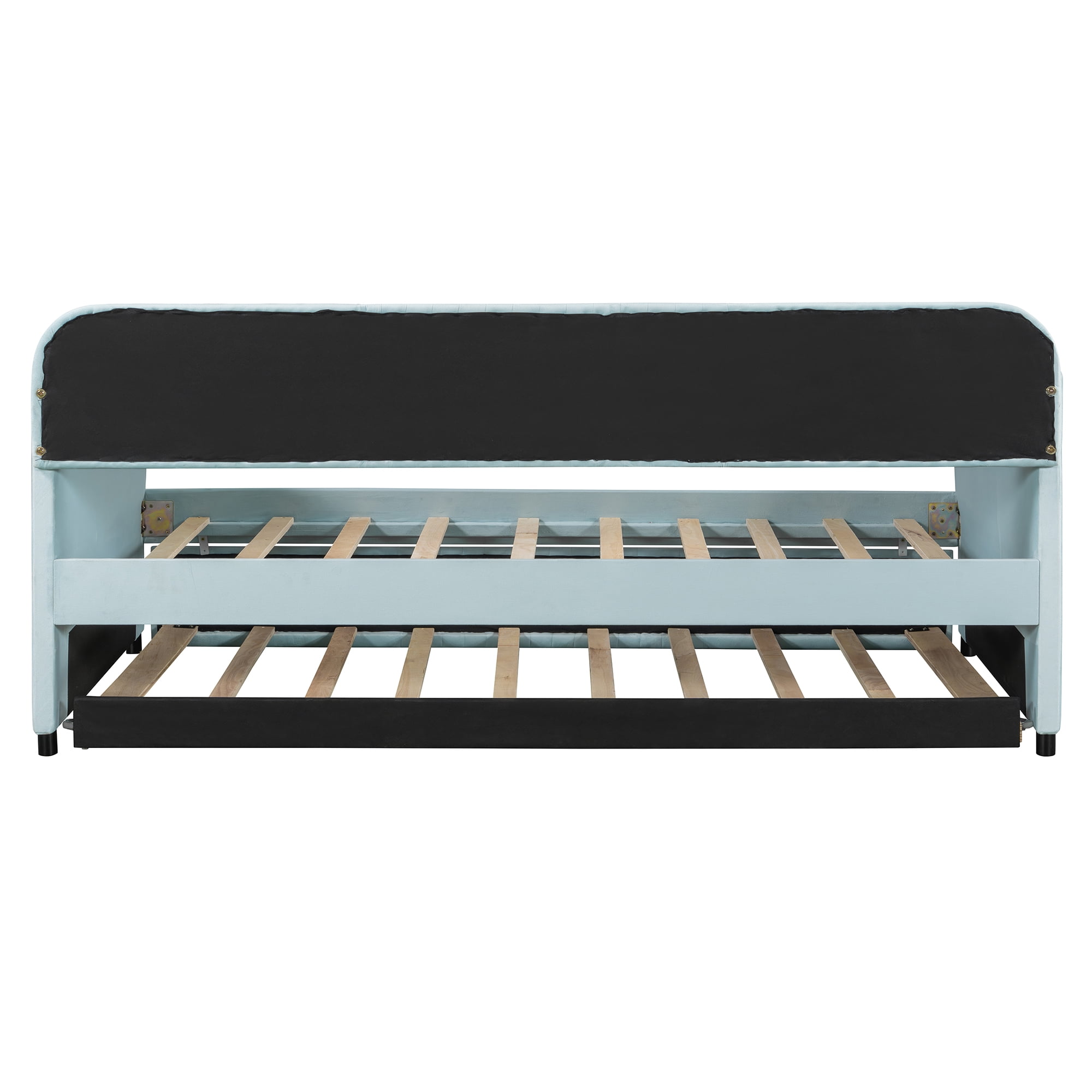 Sailvan Upholstered Daybed Sofa Bed Twin Size With Trundle Bed and Wood Slat
