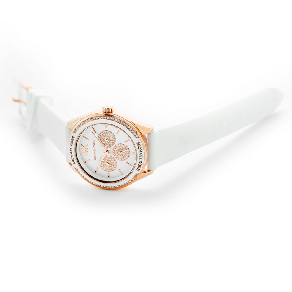 Michael Kors Oversized Quartz White Dial Stainless Steel Ladies Watch MK6945