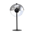 thumbnail image 6 of 24 Inch Table Lamp, Accent Round Orb Glass Metal Shade, Black, 6 of 8