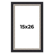 15x26 Frame Black Real Wood Picture Frame Width 2.25 Inches | Interior Frame Depth 0.5 Inches |
