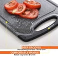 thumbnail image 5 of GPED 3-Piece Plastic Cutting Board Set, Durable Cutting Boards for Kitchen with Non Slip Handles and Juice Groove, Ideal Chopping for Meat, Vegetables and Fruits, Ideal Kitchen Gifts, Black, 5 of 7