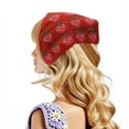 thumbnail image 2 of Ofertas Únicas 2 Pcs Bandana Triangular Turbante de Punto Bufanda de Ganchillo para Mujeres Rojo Rosa, 2 of 5