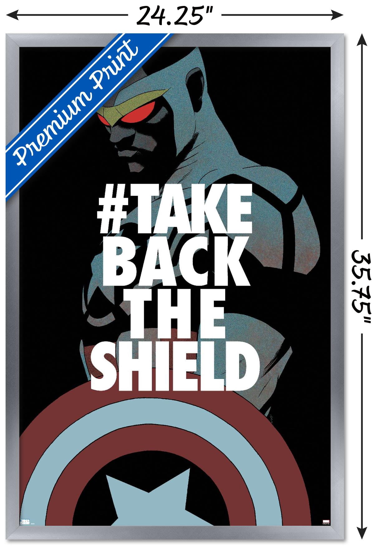 Marvel Comics - Falcon - Take Back the Shield Wall Poster, 22.375" x 34", Framed