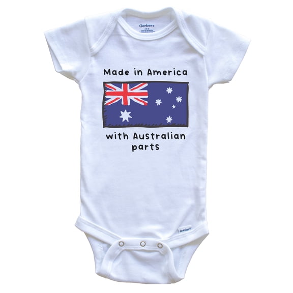 Made In America With Australian Parts Australia Flag Baby Bodysuit