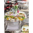 thumbnail image 4 of Outdoor Tablecloth with Umbrella Hole and Zipper, Spring Sunflowers Round Table Cloth 60 Inch Waterproof Tablecloth, Country Bicycles Yellow Flowers Wooden Picnic Table Cover for Patio Camping, 4 of 7
