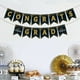 thumbnail image 4 of Decoración de serpentinas de graduación | Banner de cartulina blanca con diseño de birretes de felicitación | Colores clásicos: blanco y negro | Decoración duradera para fiestas, ceremonias de, 4 of 6