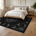 thumbnail image 3 of ODIKA 6'x9' Washable Area Rug Goth Moth Gothic Vintage Academia Border Traction Synthetic Boho Flowing Dynamic for Queen Size Bedroom, Under Bed, Master Suite, Easy Care, Non-Shedding, 3 of 7