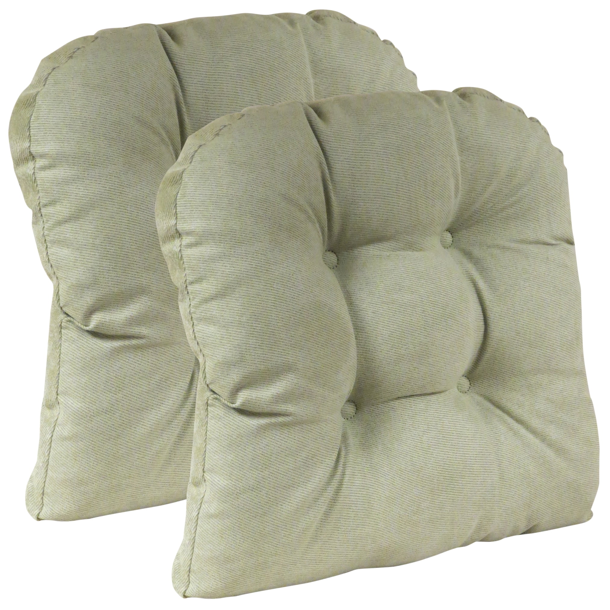 Gripper NonSlip 17" x 17" Twillo Tufted Universal Chair Cushions, Set of 2