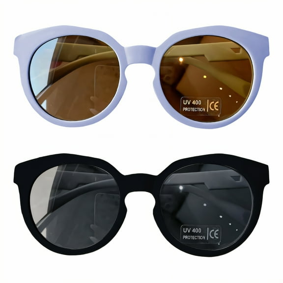 GJX 2Pcs Baby Sunglasses,Fashionable for Boys and Girls Toddler Sunglasses Age 2-4,Uv400 Safe Lenses Infant Sunglasses,Style1