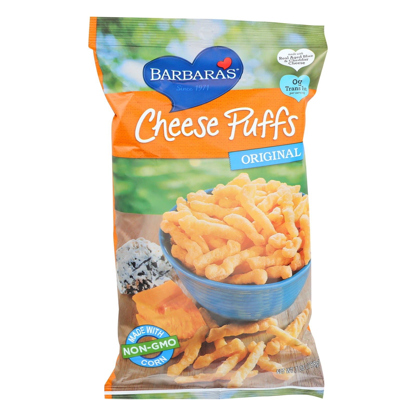 Barbara's Bakery Baked Cheese Puffs Original Case of 12 7 oz