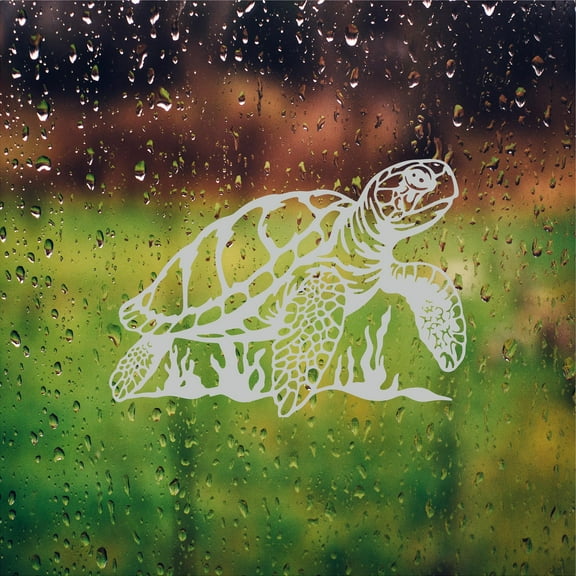 Sea Turtle Seaweed Etched Vinyl Decals for Shower Doors  Windows F007