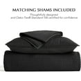 thumbnail image 5 of EVERGRACE Cotton Sateen Quilt Set King Size, Pre-Washed Cotton Channel Stitch Coverlet Bedspread, 3 Pieces Lightweight Soft Bedding Sets for All Season, with 2 Pillow Shams, Washed Black, 5 of 7