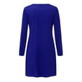 thumbnail image 3 of Lovzfmll Skater Dresses for Women, Women's Printed Long Sleeve Pockets Casual Dress Loose Dresses Blue 3XL, 3 of 8