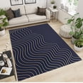 thumbnail image 2 of Black Gold Water Area Rug, Luxurious Golden Geometric Stripes Machine Washable Rugs, with Anti-Slip Easy Clean Carpet for Living Room Bedroom Kitchen Dining Room Home Office-5x6ft, 2 of 7
