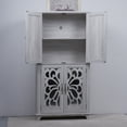 thumbnail image 4 of CQSXDA Contemporary Storage Cabinet With Adjustable Shelves,  MDF Buffet Sideboard With 4 Acrylic Mirrored Doors, Light Gray, 4 of 18