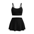 thumbnail image 7 of Xdegoge Swimsuits for Women Scoop Neck Crop Top High Waisted Bikini Sets Smooth Solid Color Flattering Full Coverage Summer Vacation Swimwear, 7 of 7