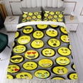 thumbnail image 4 of Emoji Conjunto de sábanas temático, trío de piezas, cómodo y amigable con la piel, diseño único, regalo de decoración para el hogar para familiares, amigos y fans,140X210cm, 4 of 6