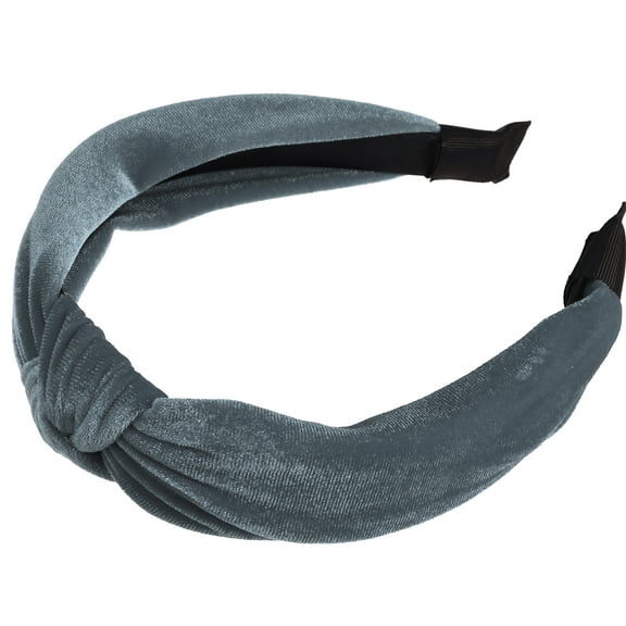Vocoste Velvet Knotted Headbands Hairband for Women Gray 1.2 Inch Wide 1 Pcs