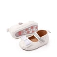 thumbnail image 4 of Baby Girls Mary Jane Flat Shoes Bow Rhinestone Strap Nonslip Soft Sole Princess Wedding Dress Shoes Sneakers Sandals White 4 Infant, 4 of 7