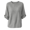 thumbnail image 7 of Ynynloco Womens Half Sleeve Casual Fall Winter Oversized Trendy Sweaters Crewneck Pullover Sweater Knit Tops, 7 of 7