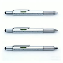 FACEGA 6 in 1 Multitool Pen,Multitool Tech Tool Pen for Men,Plastic Construction Tools Gadget Stocking Stuffers Gifts for Dad Husband Father - Silver,3pcs