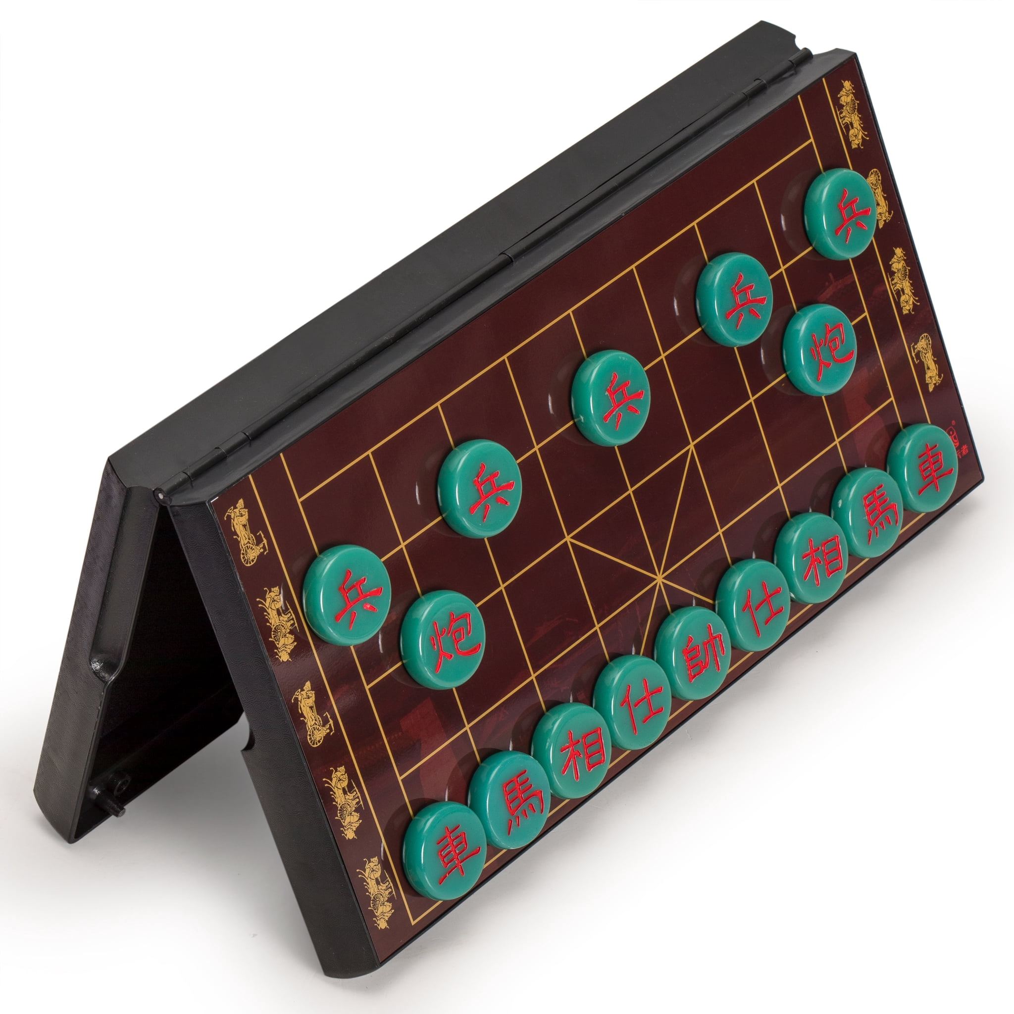 Chinese Chess (Xiangqi) Magnetic Travel Board Game Set (12.8-Inch) with Jade-Colored Playing Pieces
