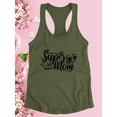 thumbnail image 3 of Super Mom Crown Flowers Racerback Tank Women -Image by Shutterstock, Female x-Large, 3 of 4