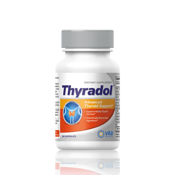 Thyroid Support Supplement Formula with Natural Iodine for Metabolism, Weight Loss, Daily Energy and Clarity of Mind. Thyradol with Natural Ingredients- Soy and Gluten Free | 60 ct.