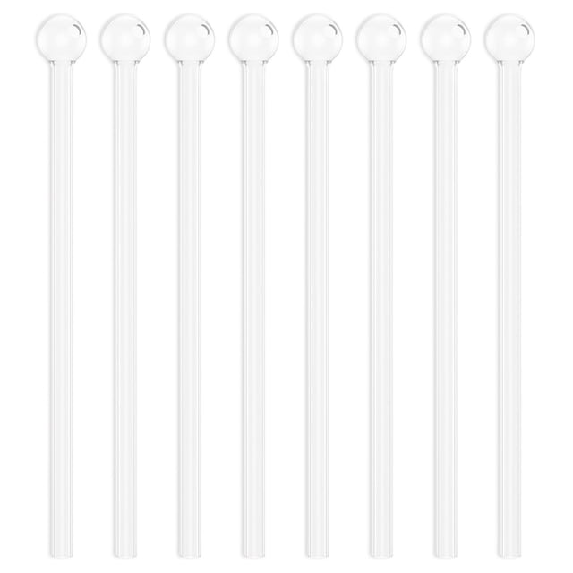 8 pajitas de vidrio resistentes a roturas, pajitas de vidrio reutilizables, pajitas para beber en barra para cócteles, batidos, café, jugos (coloridas)