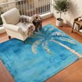 thumbnail image 3 of Large Area Rugs 8'x10', Coastal Beach Tree Blue Carpet Runner Indoor Outdoor Rugs Home Decor Aesthetic, Vintage Summer Palm Tropical Non Slip Mats Washable Accent Rug for Living Room Bedroom, 3 of 8