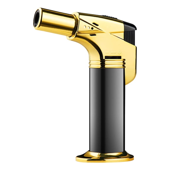 openpig Butane Torch Gun - Refillable Luxury Hand Held Mini Blow Torch for Cooking, Creme Brulee, Soldering, Welding, & Resin Art - Adjustable Flame - Gold