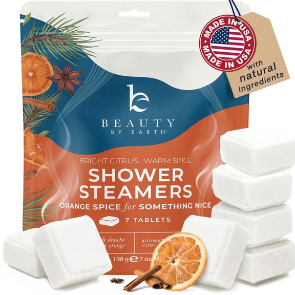Shower Steamers Aromatherapy - USA Made with Orange & Fir Essential Oil, Fall Relaxation Gifts for Women & Men, Self Care Spa Day Essentials