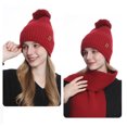 thumbnail image 7 of Womens Warm Hat Scarf Gloves Sets 3 PCS Fleece Lined Winter Beanies with Pom Pom Long Neck Scarfs Cold Weather Red, 7 of 7